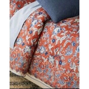 Ralph Lauren Mirabelle Duvet Cover King Bed Orange Cotton 108x96in $425 NEW